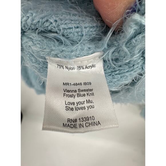 Show me your MuMu Vienna Sweater in Frosty Blue Knit Size Medium Ballon sleeves - Picture 5 of 6